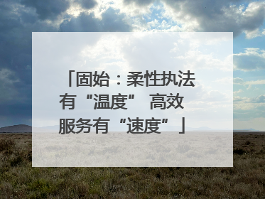 固始：柔性执法有“温度” 高效服务有“速度”