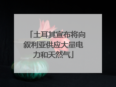 土耳其宣布将向叙利亚供应大量电力和天然气