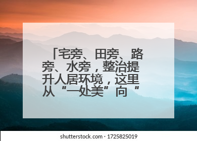 宅旁、田旁、路旁、水旁，整治提升人居环境，这里从“一处美”向“全域美”蝶变