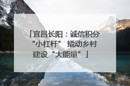 宜昌长阳：诚信积分“小杠杆” 撬动乡村建设“大能量”