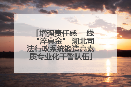 增强责任感 一线“淬真金” 湖北司法行政系统锻造高素质专业化干警队伍