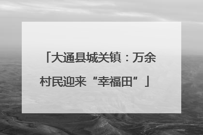 大通县城关镇：万余村民迎来“幸福田”