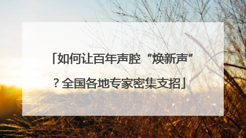 如何让百年声腔“焕新声”？全国各地专家密集支招