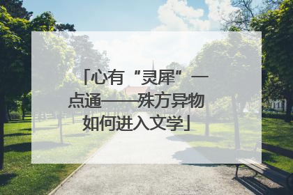 心有“灵犀”一点通——殊方异物如何进入文学