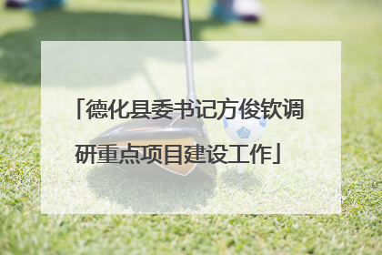 德化县委书记方俊钦调研重点项目建设工作