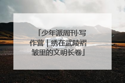少年派周刊·写作营｜绣在武陵褶皱里的文明长卷