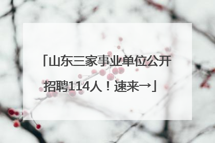 山东三家事业单位公开招聘114人！速来→