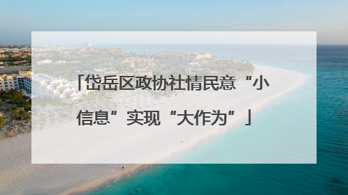 岱岳区政协社情民意“小信息”实现“大作为”