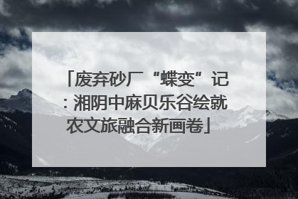 废弃砂厂“蝶变”记：湘阴中麻贝乐谷绘就农文旅融合新画卷