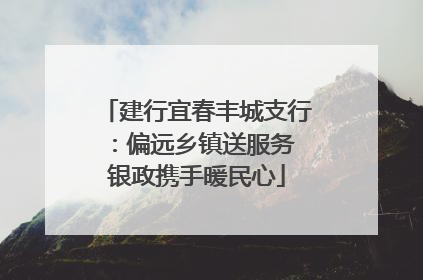 建行宜春丰城支行：偏远乡镇送服务 银政携手暖民心