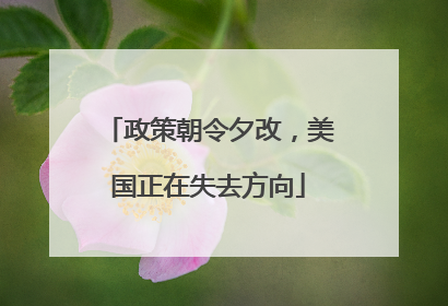 政策朝令夕改，美国正在失去方向