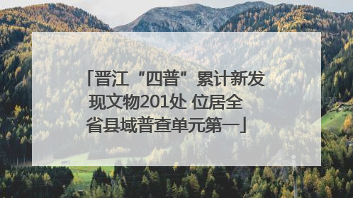 晋江“四普”累计新发现文物201处 位居全省县域普查单元第一