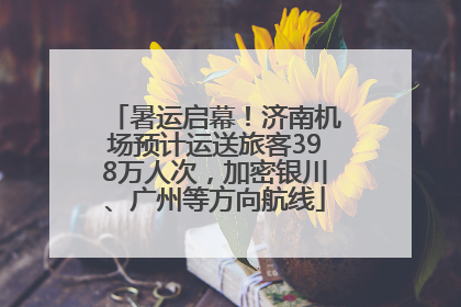 暑运启幕！济南机场预计运送旅客398万人次，加密银川、广州等方向航线