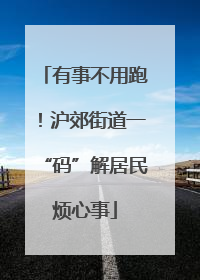 有事不用跑！沪郊街道一“码”解居民烦心事