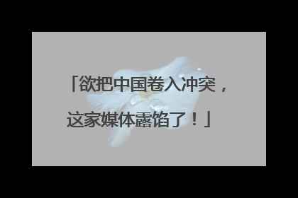 欲把中国卷入冲突，这家媒体露馅了！