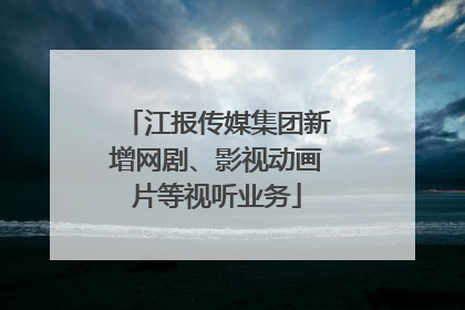 江报传媒集团新增网剧、影视动画片等视听业务