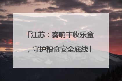 江苏：奏响丰收乐章，守护粮食安全底线