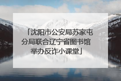 沈阳市公安局苏家屯分局联合辽宁省图书馆举办反诈小课堂