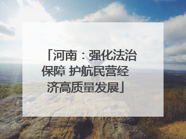 河南：强化法治保障 护航民营经济高质量发展