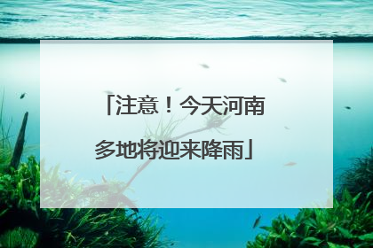 注意！今天河南多地将迎来降雨
