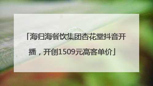 海归海餐饮集团杏花堂抖音开播，开创1509元高客单价