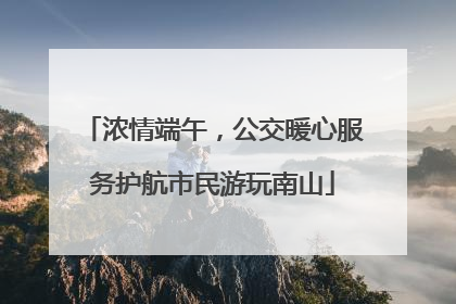 浓情端午，公交暖心服务护航市民游玩南山