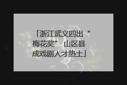 浙江武义四出“梅花奖” 山区县成戏剧人才热土