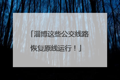 淄博这些公交线路恢复原线运行！