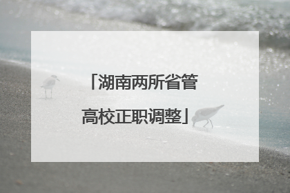湖南两所省管高校正职调整
