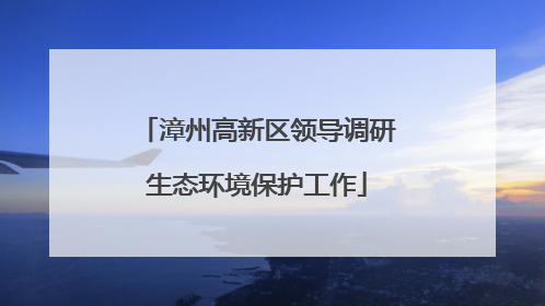 漳州高新区领导调研生态环境保护工作