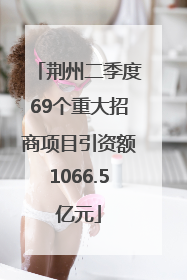 荆州二季度69个重大招商项目引资额1066.5亿元