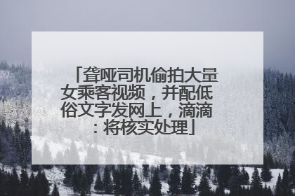 聋哑司机偷拍大量女乘客视频，并配低俗文字发网上，滴滴：将核实处理