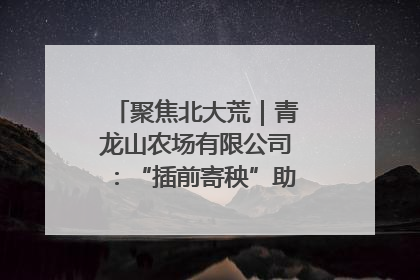 聚焦北大荒｜青龙山农场有限公司：“插前寄秧”助力农业节本增效