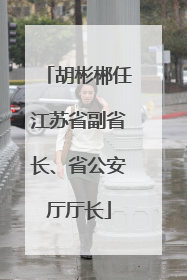 胡彬郴任江苏省副省长、省公安厅厅长