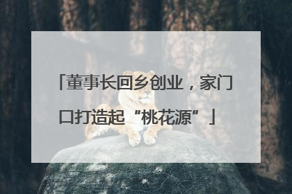 董事长回乡创业，家门口打造起“桃花源”