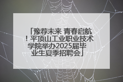 豫荐未来 青春启航！平顶山工业职业技术学院举办2025届毕业生夏季招聘会