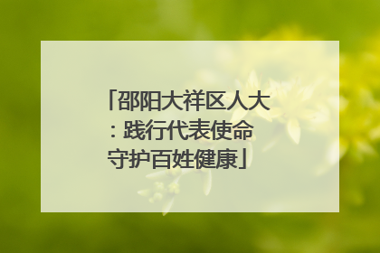 邵阳大祥区人大：践行代表使命 守护百姓健康