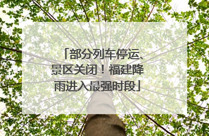 部分列车停运、景区关闭！福建降雨进入最强时段