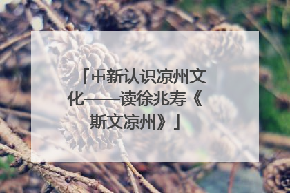 重新认识凉州文化——读徐兆寿《斯文凉州》