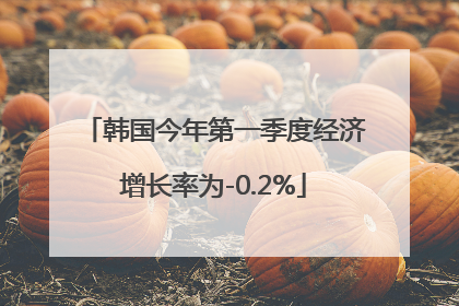 韩国今年第一季度经济增长率为-0.2%