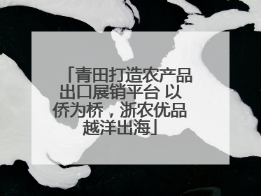 青田打造农产品出口展销平台 以侨为桥，浙农优品越洋出海