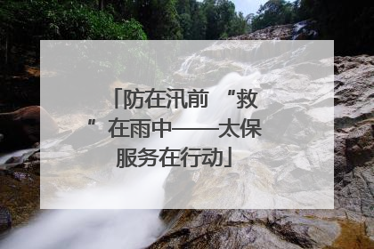 防在汛前 “救”在雨中——太保服务在行动