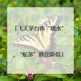 飞天茅台再“跳水”，“蛇茅”跌出新低