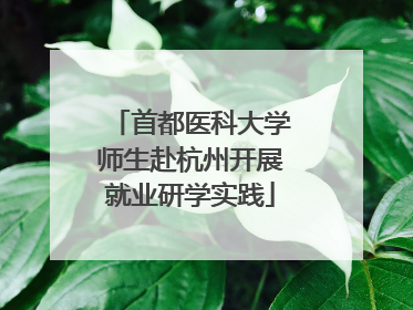 首都医科大学师生赴杭州开展就业研学实践