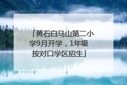 黄石白马山第二小学9月开学，1年级按对口学区招生