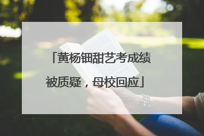 黄杨钿甜艺考成绩被质疑，母校回应