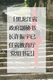 黑龙江省政府副秘书长许振宇已任省教育厅党组书记