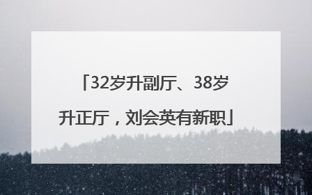 32岁升副厅、38岁升正厅，刘会英有新职