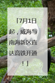7月1日起，威海与南海新区直达高铁开通！