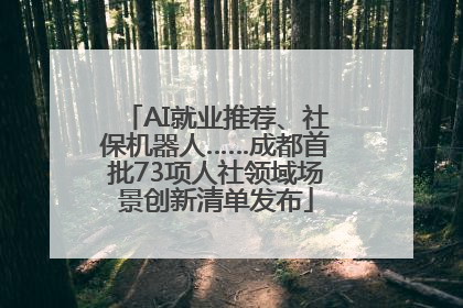 AI就业推荐、社保机器人……成都首批73项人社领域场景创新清单发布